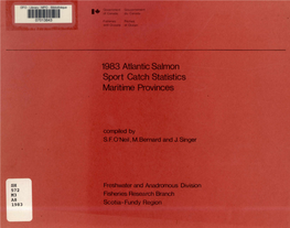 1983 Atlantic Salmon Sport Catch Statistics Maritime Provinces