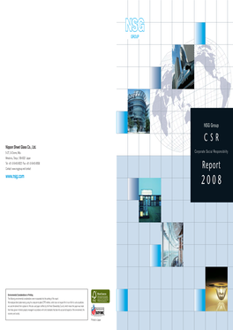 CSR Report 2008 Has Been Edited with Reference to the Global Reporting Initiative Ment Environment