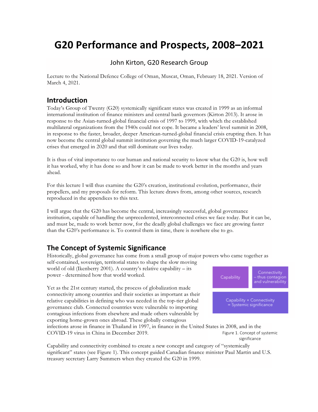 G20 Performance and Prospects, 2008–2021