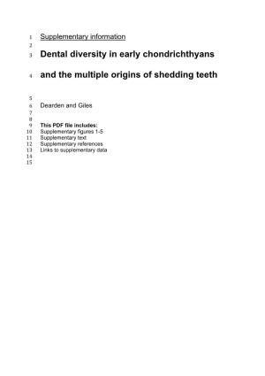 Dental Diversity in Early Chondrichthyans
