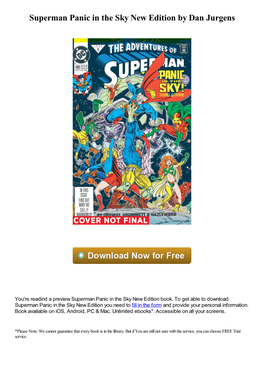 Superman Panic in the Sky New Edition by Dan Jurgens