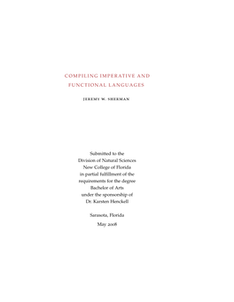 Compiling Imperative and Functional Languages [PDF]