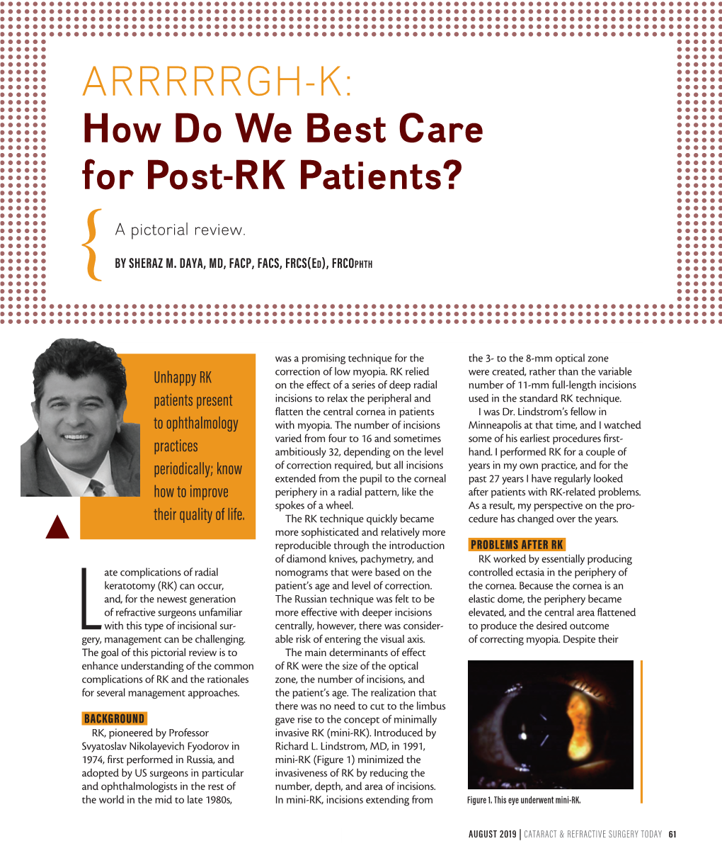 How Do We Best Care for Post-RK Patients?