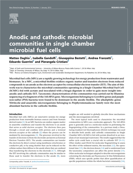 Anodic and Cathodic Microbial Communities in Single Chamber
