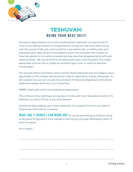 Teshuvah: Being Your Best Self!