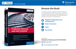 Production Planning with SAP S/4HANA 1010 Pages, 2019, $89.95 ISBN 978-1-4932-1795-3
