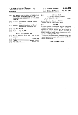 United States Patent (19) 11 Patent Number: 4,683,231 Glassman (45) Date of Patent: Jul