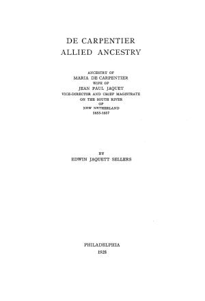 De Carpentier Allied Ancestry