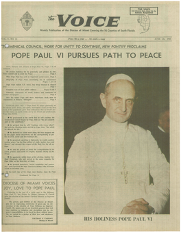 Pope Paul Vi Pursues Path to Peace