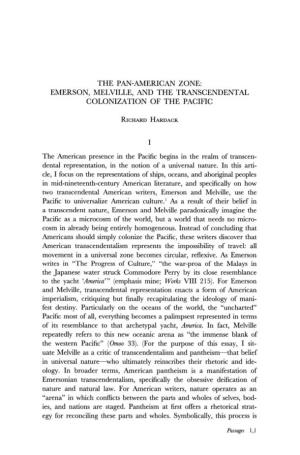Emerson, Melville, and the Transcendental Colonization of the Pacific