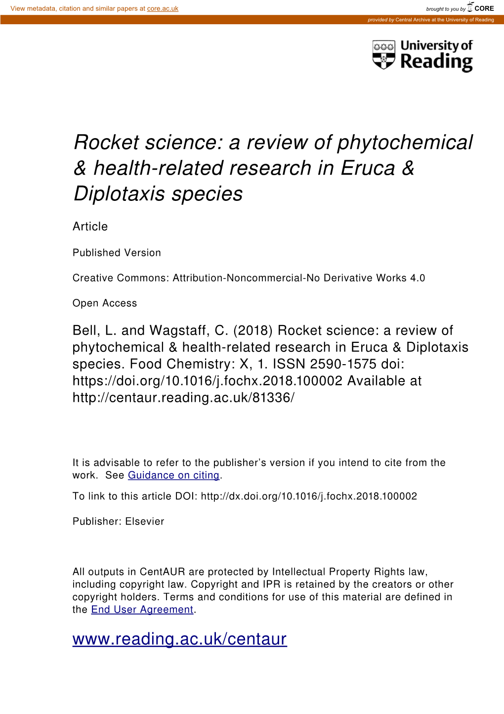 Health-Related Research in Eruca Ampamp; Diplotaxis Species