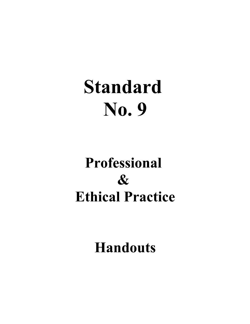 Ethical Practice