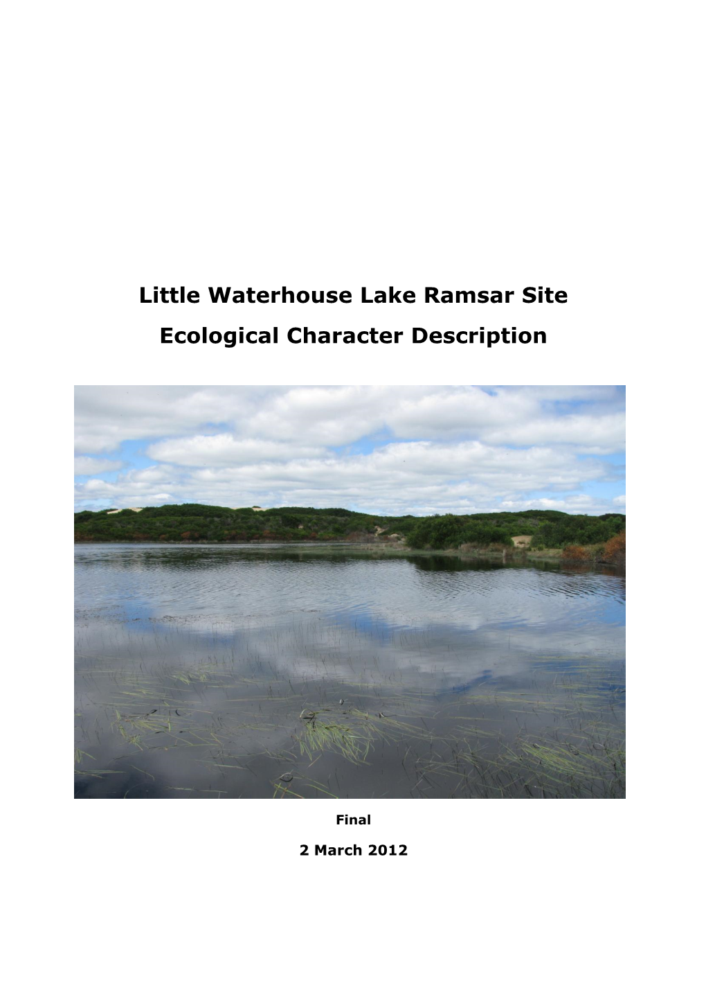 Little Waterhouse Lake Ramsar Site Ecological Character Description