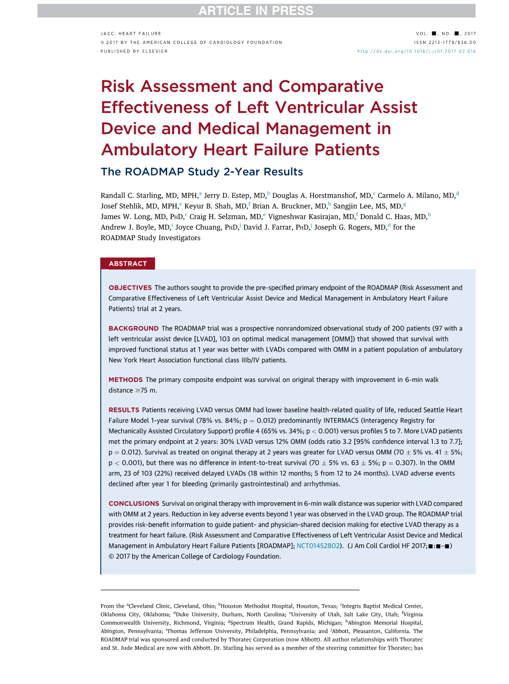 Risk Assessment and Comparative Effectiveness of Left Ventricular