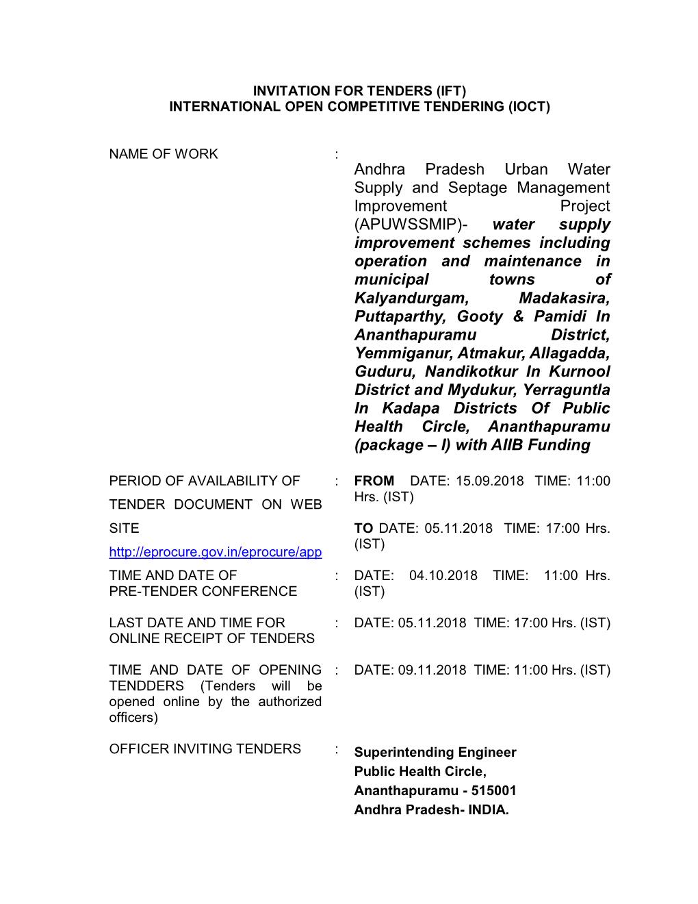 Downloads’ Option in the E-Procurement Portal