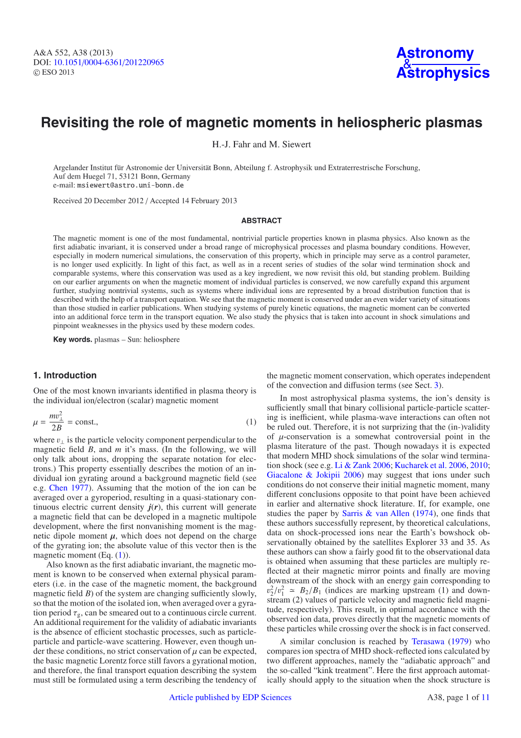 Revisiting the Role of Magnetic Moments in Heliospheric Plasmas