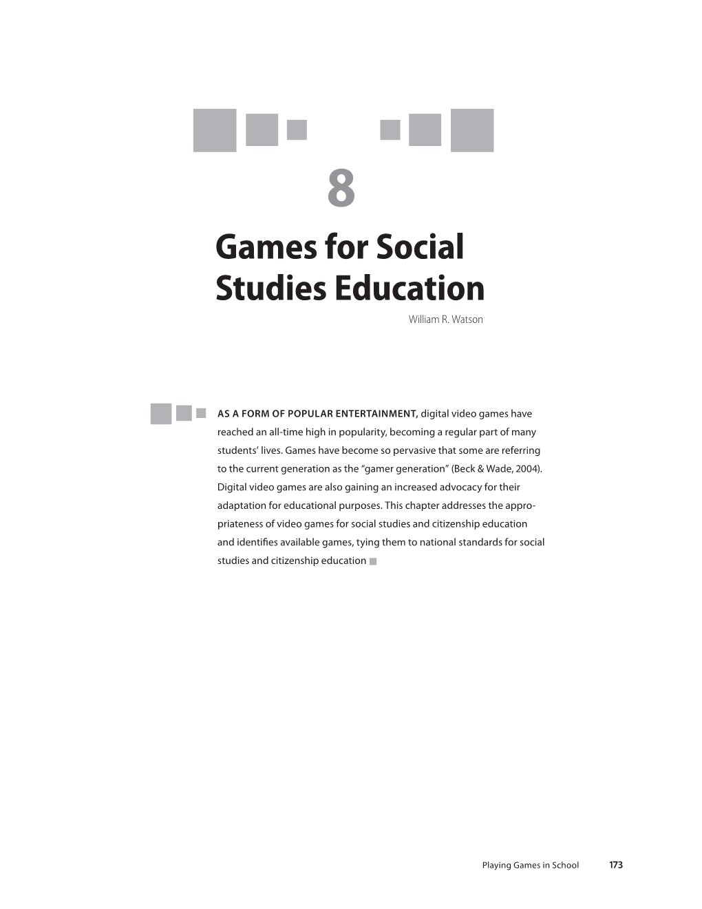 Games for Social Studies Education William R