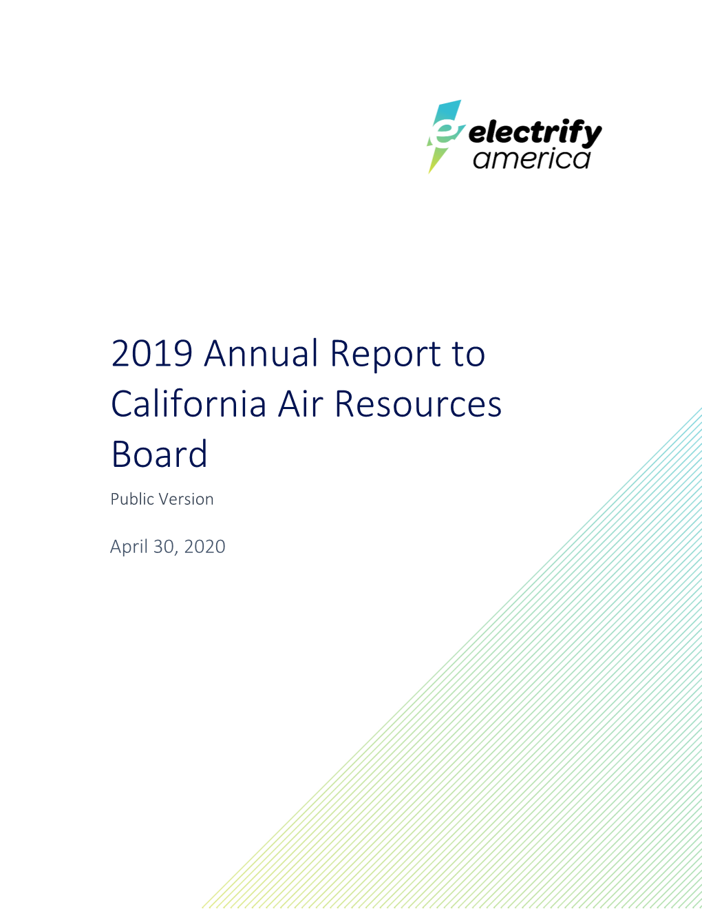 2019 Annual Report to California Air Resources Board Public Version