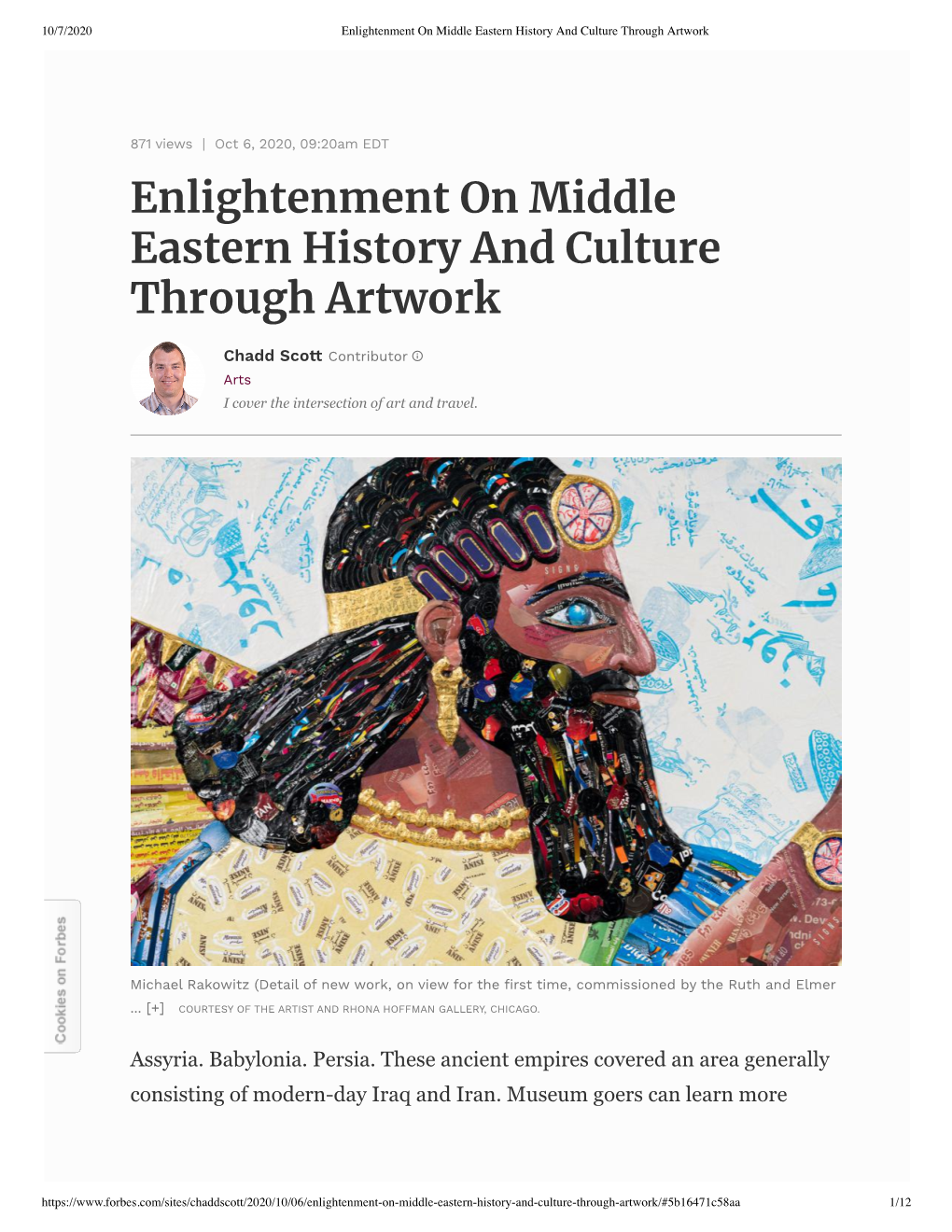Enlightenment on Middle Eastern History and Culture Through Artwork