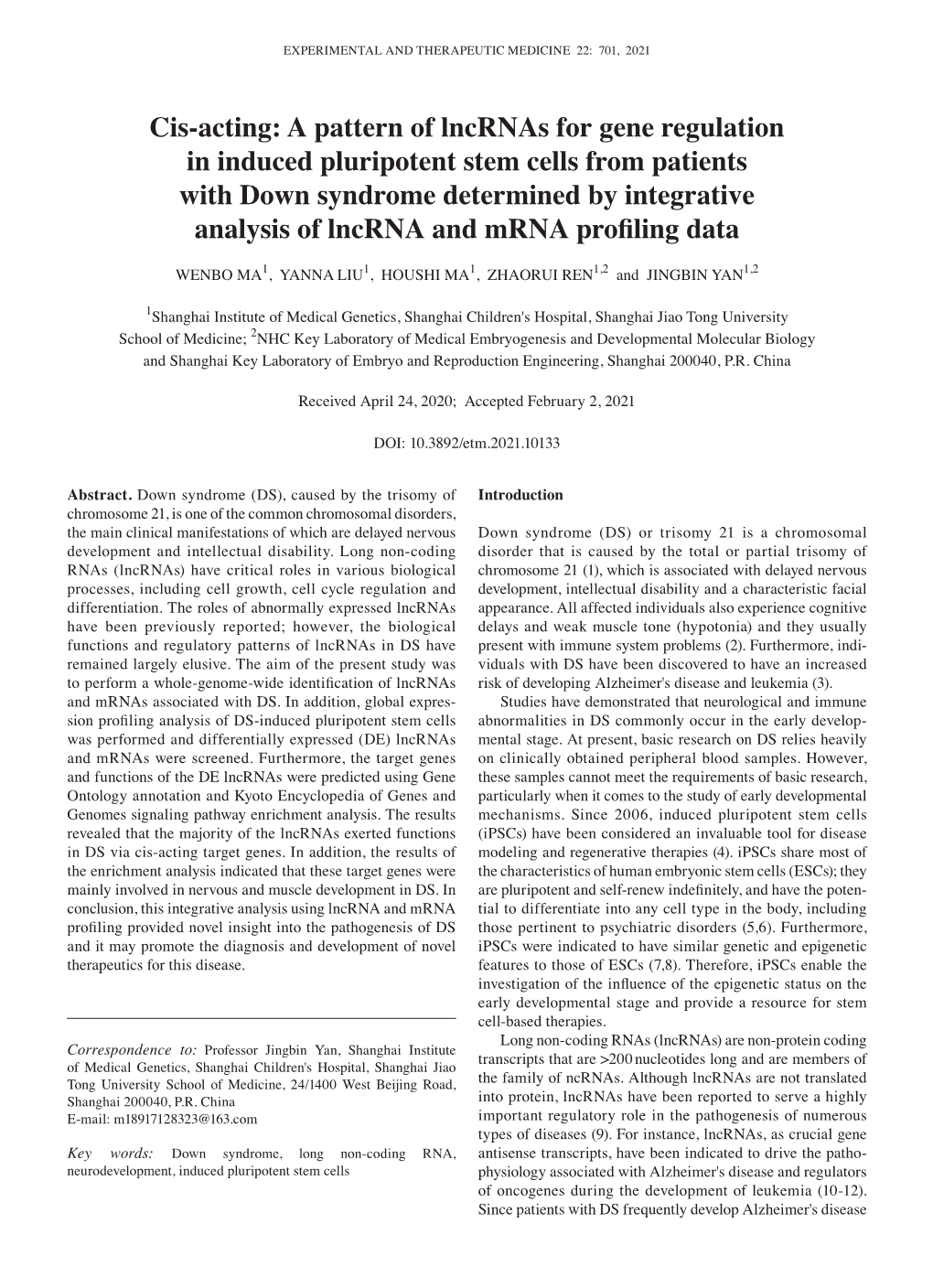 Cis‑Acting: a Pattern of Lncrnas for Gene Regulation