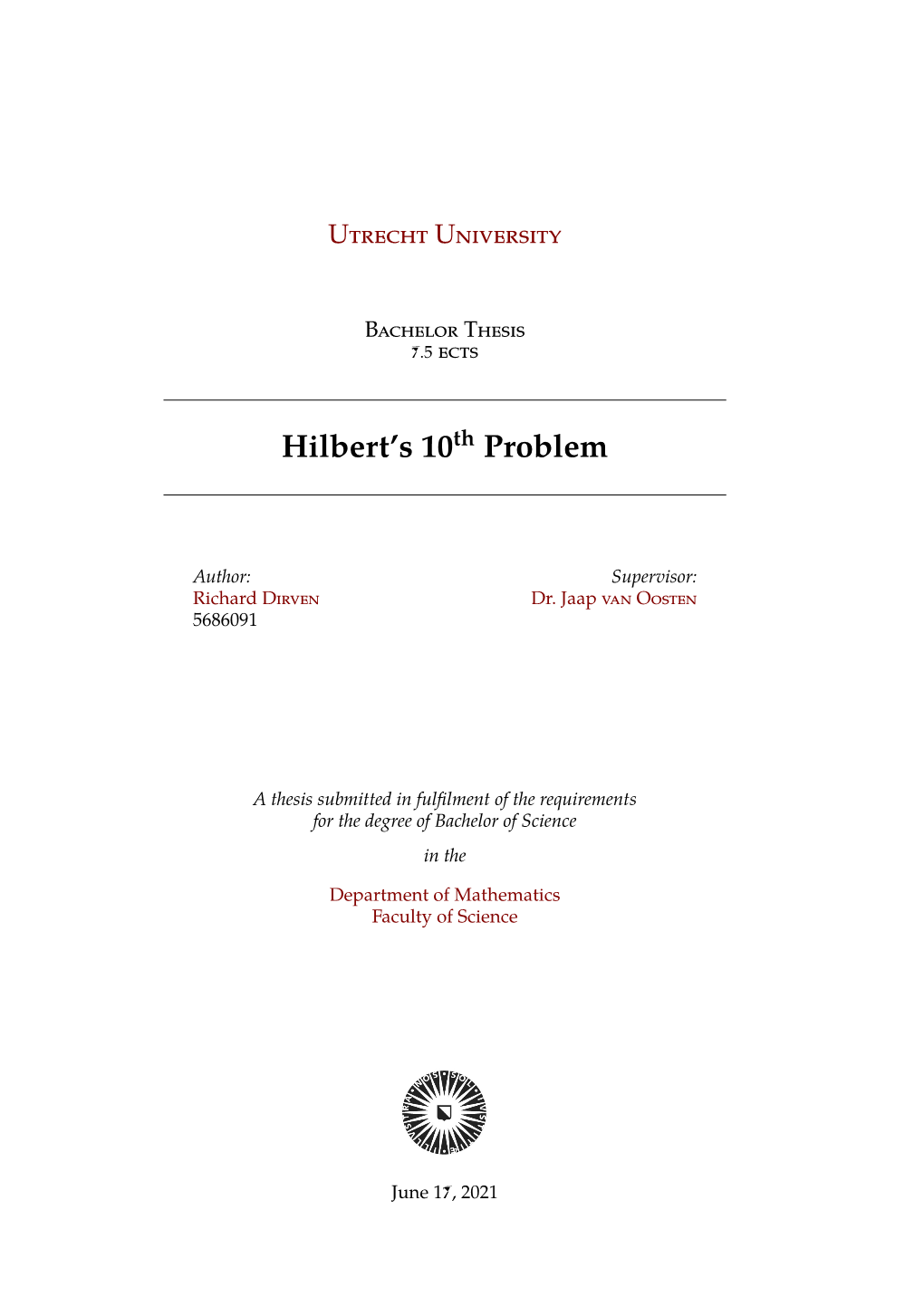 Hilbert's 10Th Problem