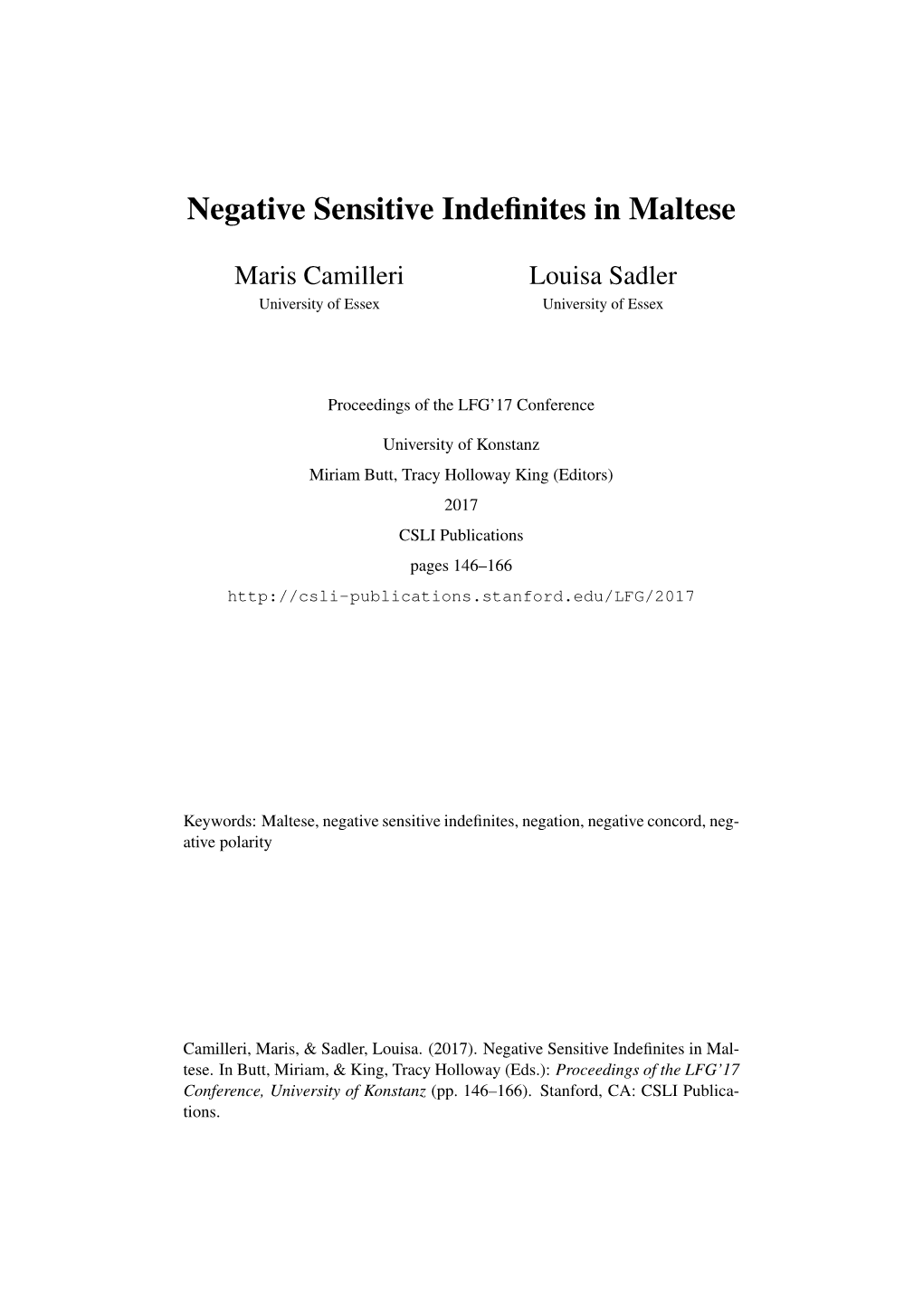 Negative Sensitive Indefinites in Maltese