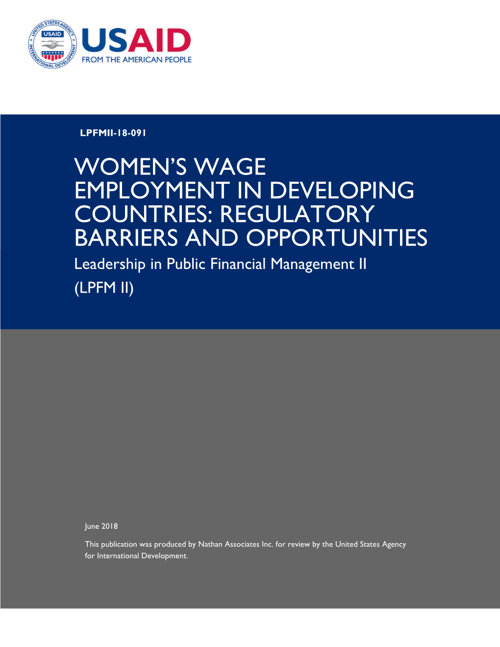 USAID—Women's Wage Employment in Developing Countries