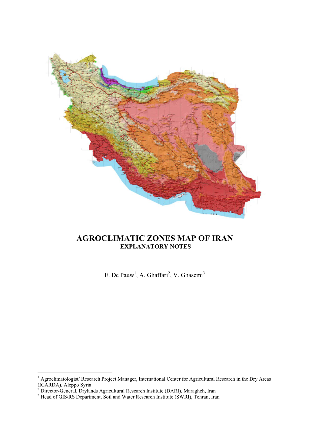 Agroclimatic Zones Map of Iran Explanatory Notes