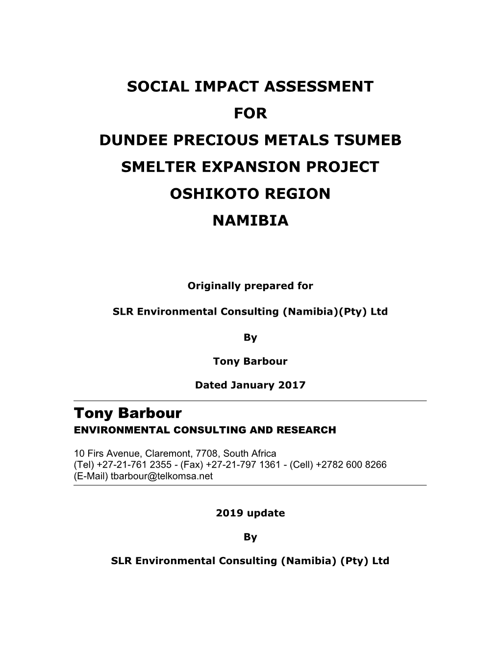 Appendix H2 Social Impact Assessment