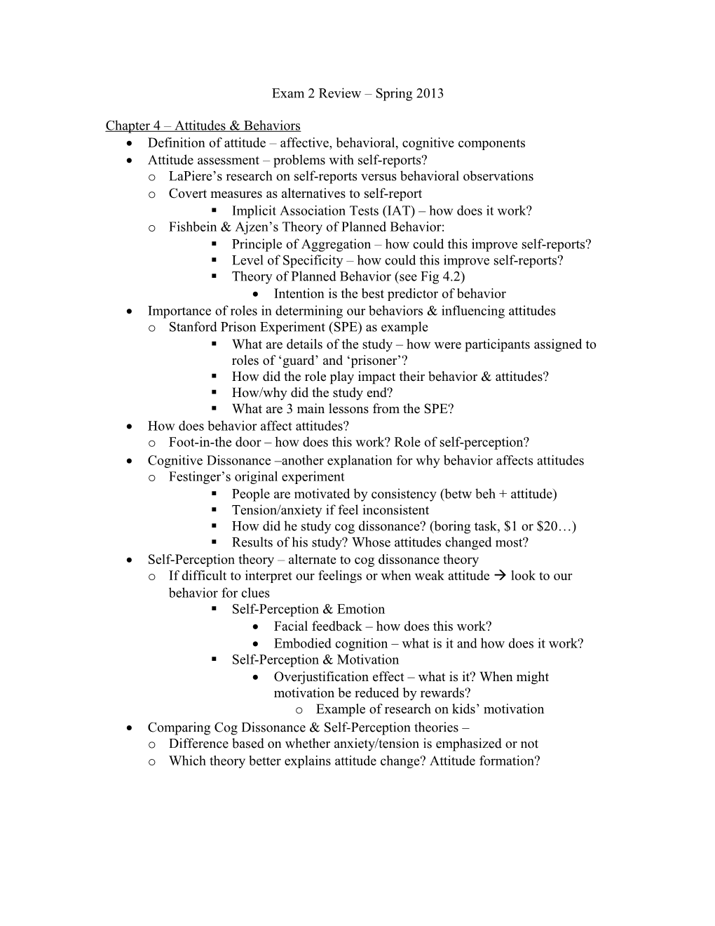 Exam 2 Review: Persuasion & Conformity