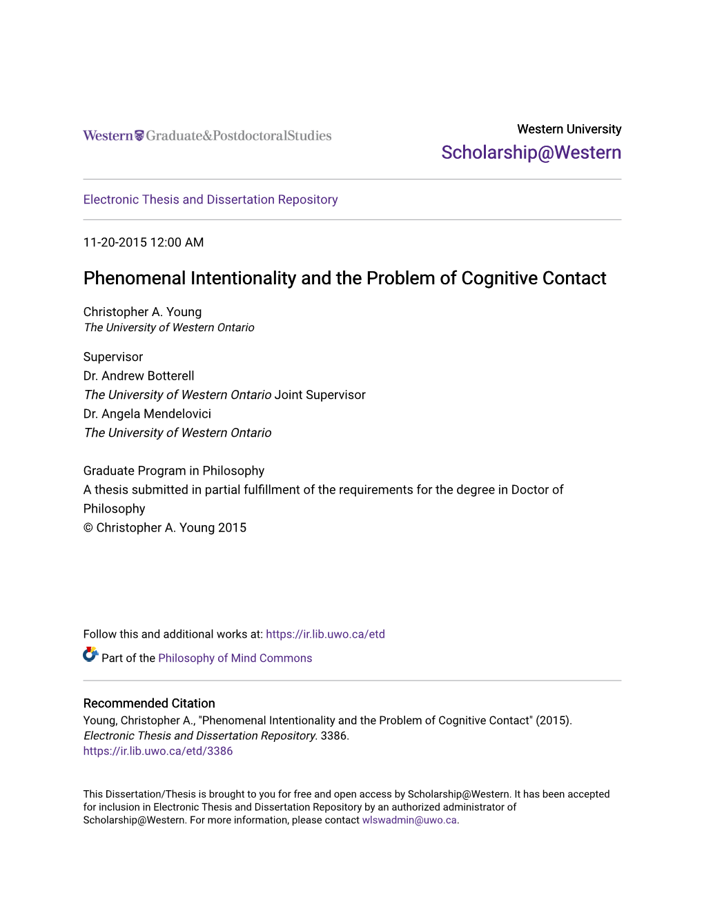 Phenomenal Intentionality and the Problem of Cognitive Contact