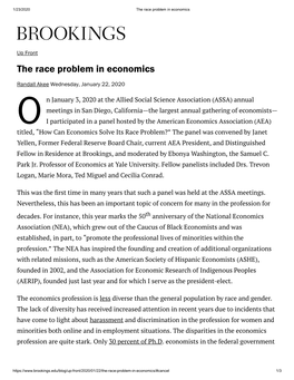 The Race Problem in Economics.Pdf