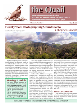 Twenty Years Photographing Mount Diablo Stephen Joseph