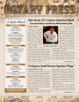 Week: SU's Setnor School of Music