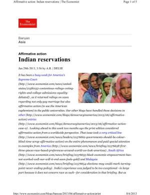 Indian Reservations | the Economist Page 1 of 5