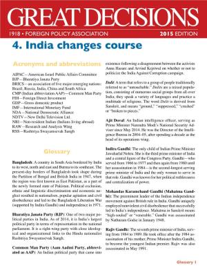 4. India Changes Course