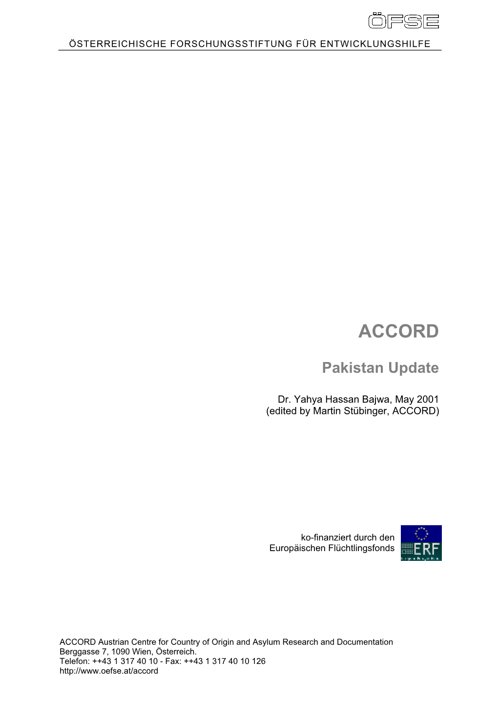 ACCORD Pakistan Update (Dr