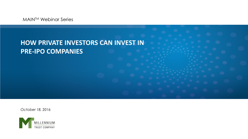 How Private Investors Can Invest in Pre-Ipo Companies