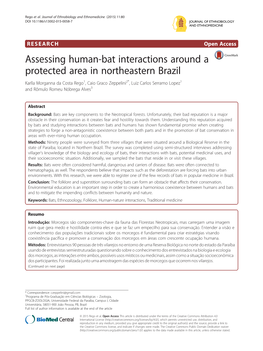 Assessing Human-Bat Interactions Around a Protected Area In