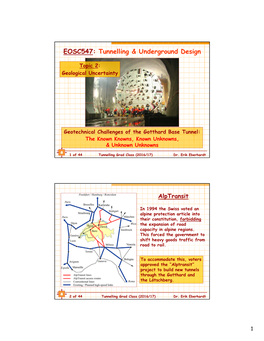 EOSC547: Tunnelling & Underground Design