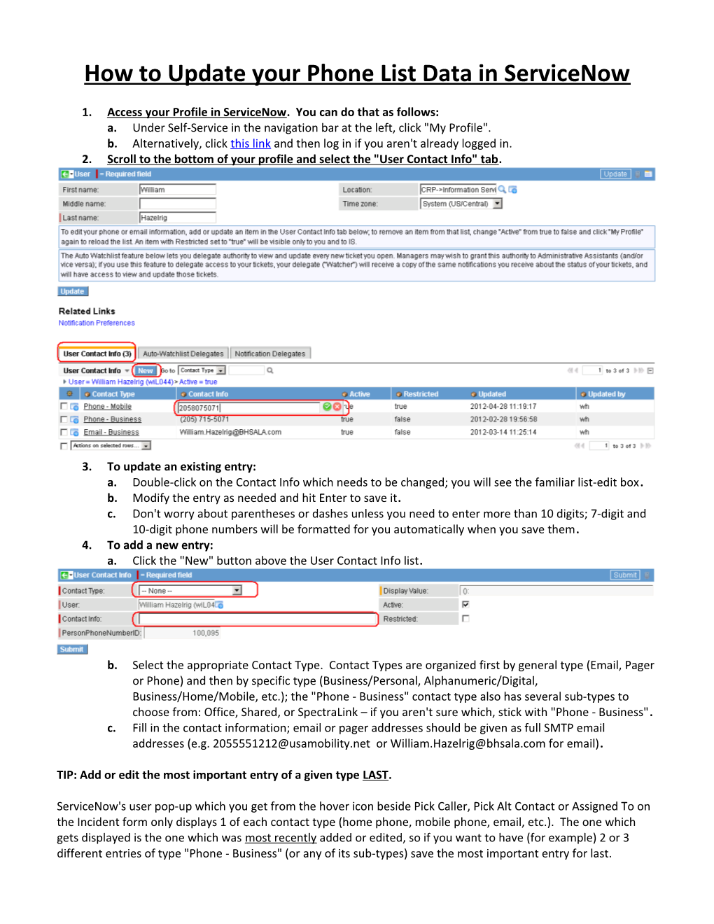 How to Update Your Phone List Data in Servicenow