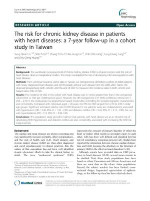The Risk for Chronic Kidney Disease in Patients with Heart Diseases