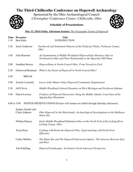 Hopewell Conference Final Program and Abstracts.Pdf