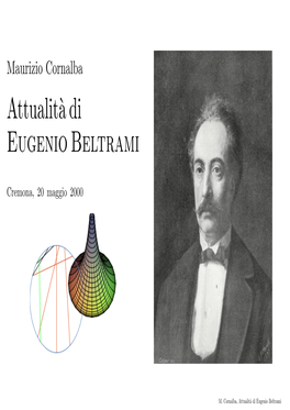 Maurizio Cornalba Attualit`Adi Eugenio Beltrami