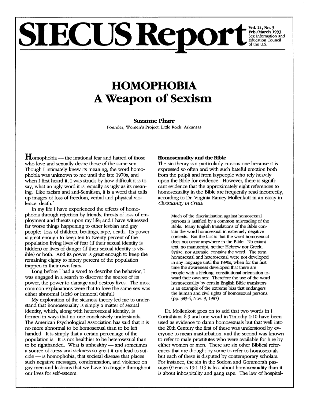 HOMOPHOBIA a Weapon of Sexism