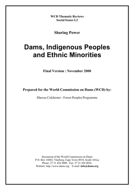 Dams, Indigenous Peoples and Ethnic Minorities