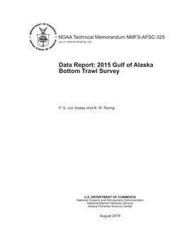 2015 Gulf of Alaska Bottom Trawl Survey