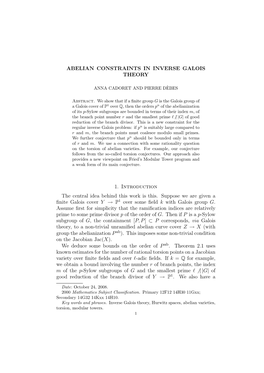 Abelian Constraints in Inverse Galois Theory