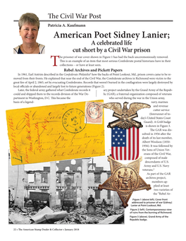 American Poet Sidney Lanier; a Celebrated Life Cut Short by a Civil War Prison