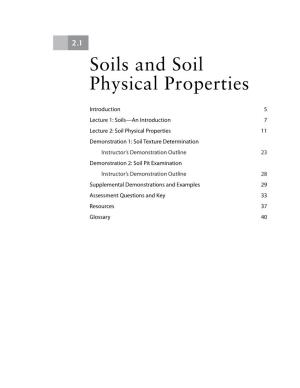 Unit 2.1, Soils and Soil Physical Properties